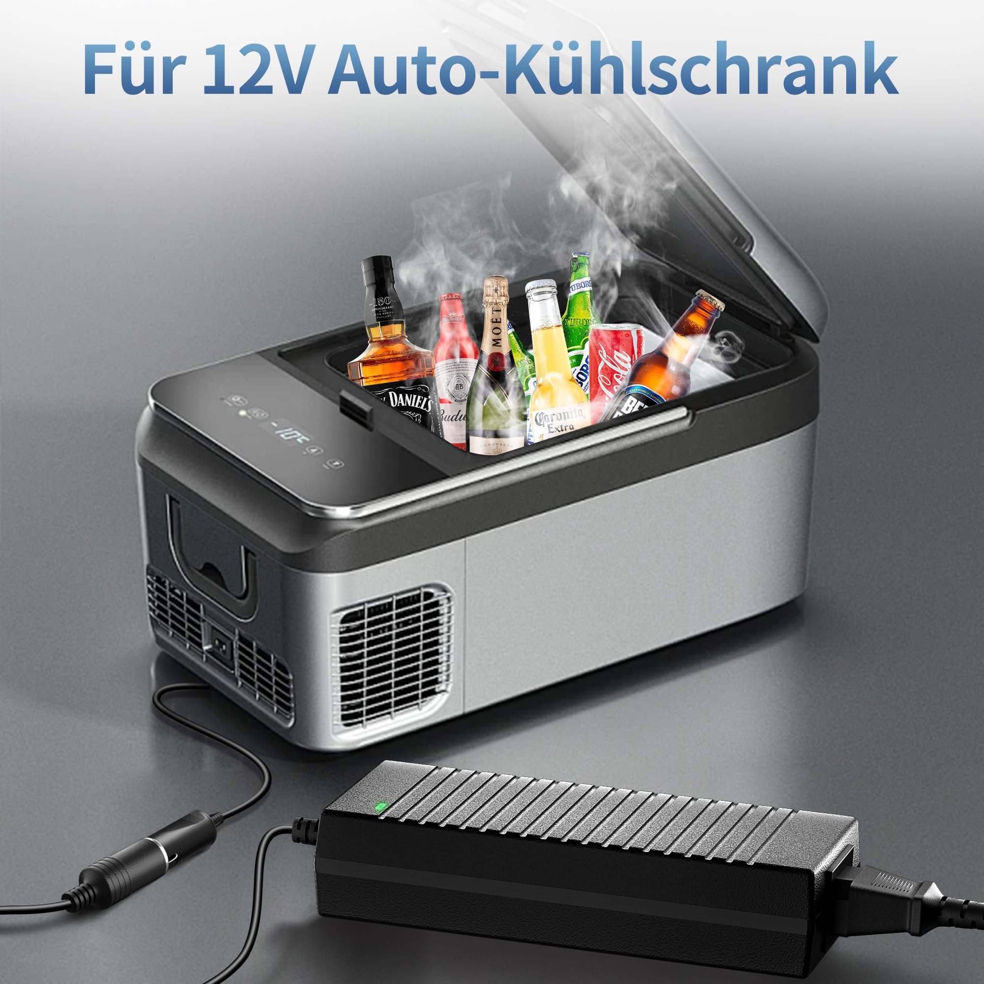 Spannungswandler 230V auf 12V, 120W/10A/2.65M KFZ Netzadapter mit Zigarettenzünder auf Steckdose, Adapter für Kühlbox Reifenfüller, Autostaubsauger und andere Autogeräte C10