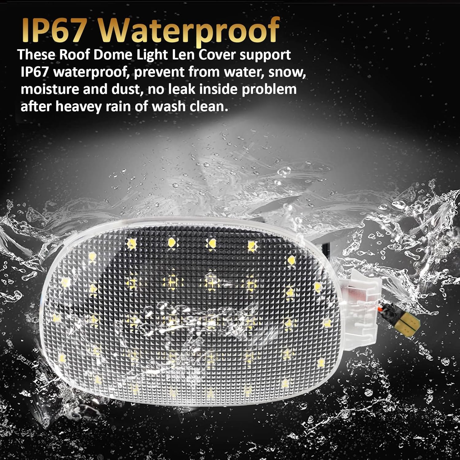 D-Lumina Interior Roof Dome Light Cover Clear Lens Overhead with White LED PCB for Dodge Ram 1500 Dakota Neon Caravan Chrysler Sebring Town & Country, 6000K White Dome Lamp Kit, 1 Set
