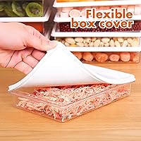 Vista 3 de Luxshiny Recipiente de almacenamiento de tocino para refrigerador, caja de almacenamiento hermética de carne con tapa, contenedor de alimentos