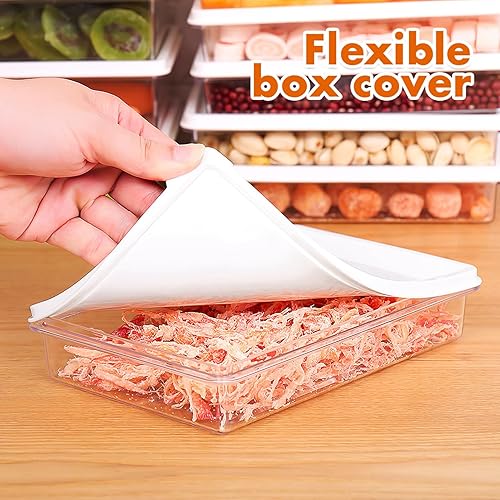 Miniatura 3 de Luxshiny Recipiente de almacenamiento de tocino para refrigerador 18.6 fl oz Queso Keeper con tapa para frutas verduras carne galleta