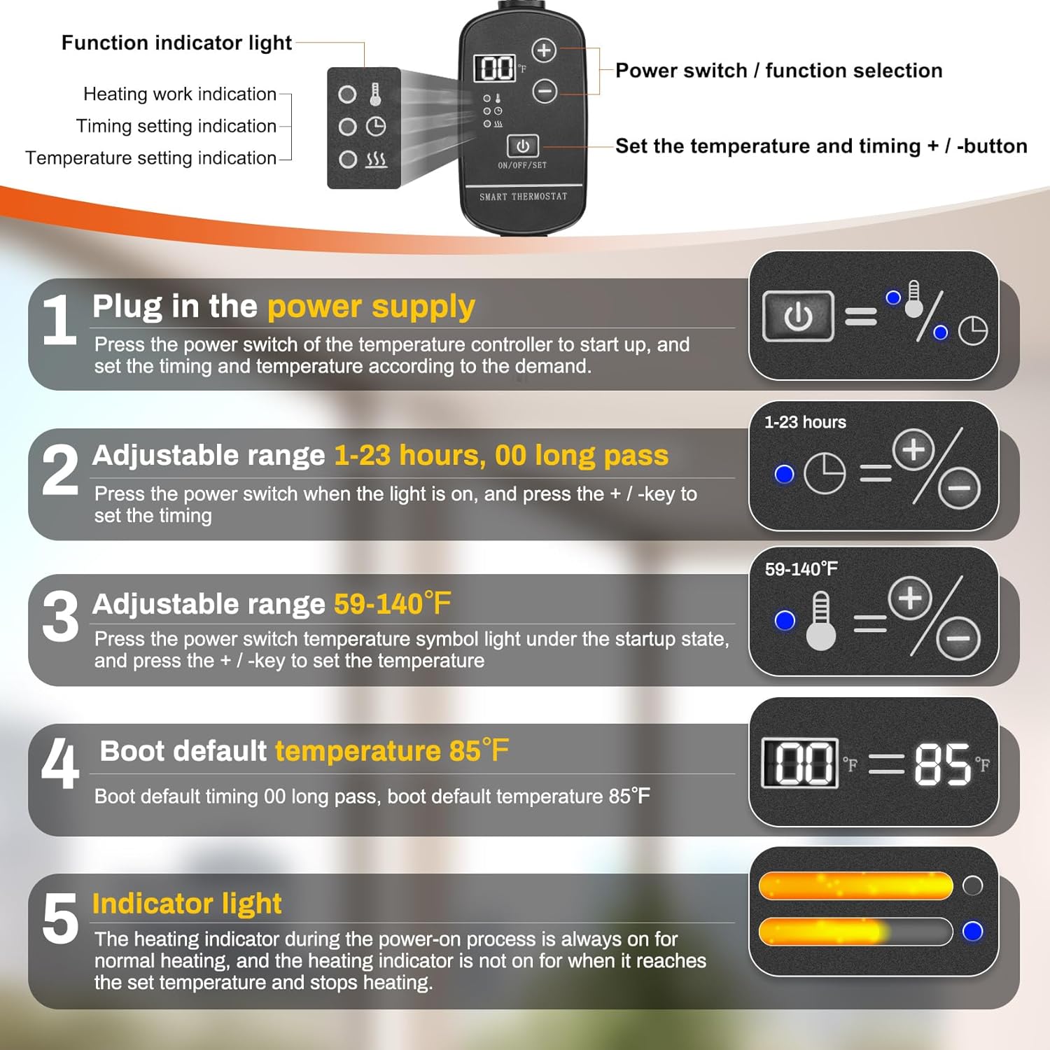 Sourdough Heating Mat Dough Proofing Box Fahrenheit, 59°F - 140°F Adjustable Dough Rising Heating Mat, Heated Bread Mat for Sourdough,Bread Warmer Mat with Sourdough Starter Warmer - Image 2