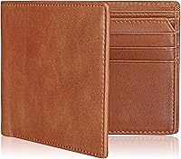 Vista 10 de VISOUL Carteras de cuero genuino para hombres con bloqueo RFID, billetera plegable con 1 ventana de identificación, 11 ranuras para tarjetas