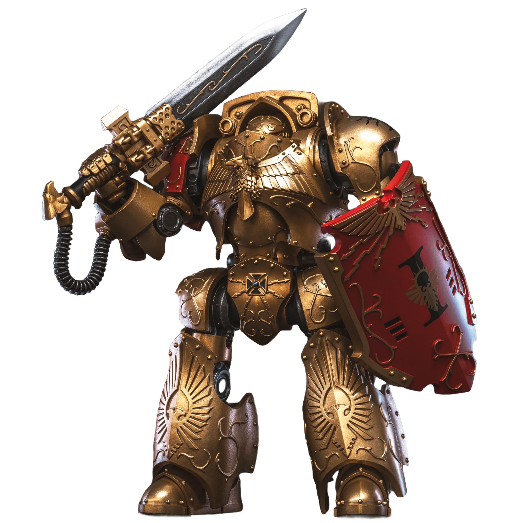 JOYTOY 1/18 Figurine d'action Warhammer The Horus Heresy, Legio Custodes Contemptor Galatus Dreadnought, 25cm Articulations Mobiles Modèle de Personnage, 15 Ans et Plus