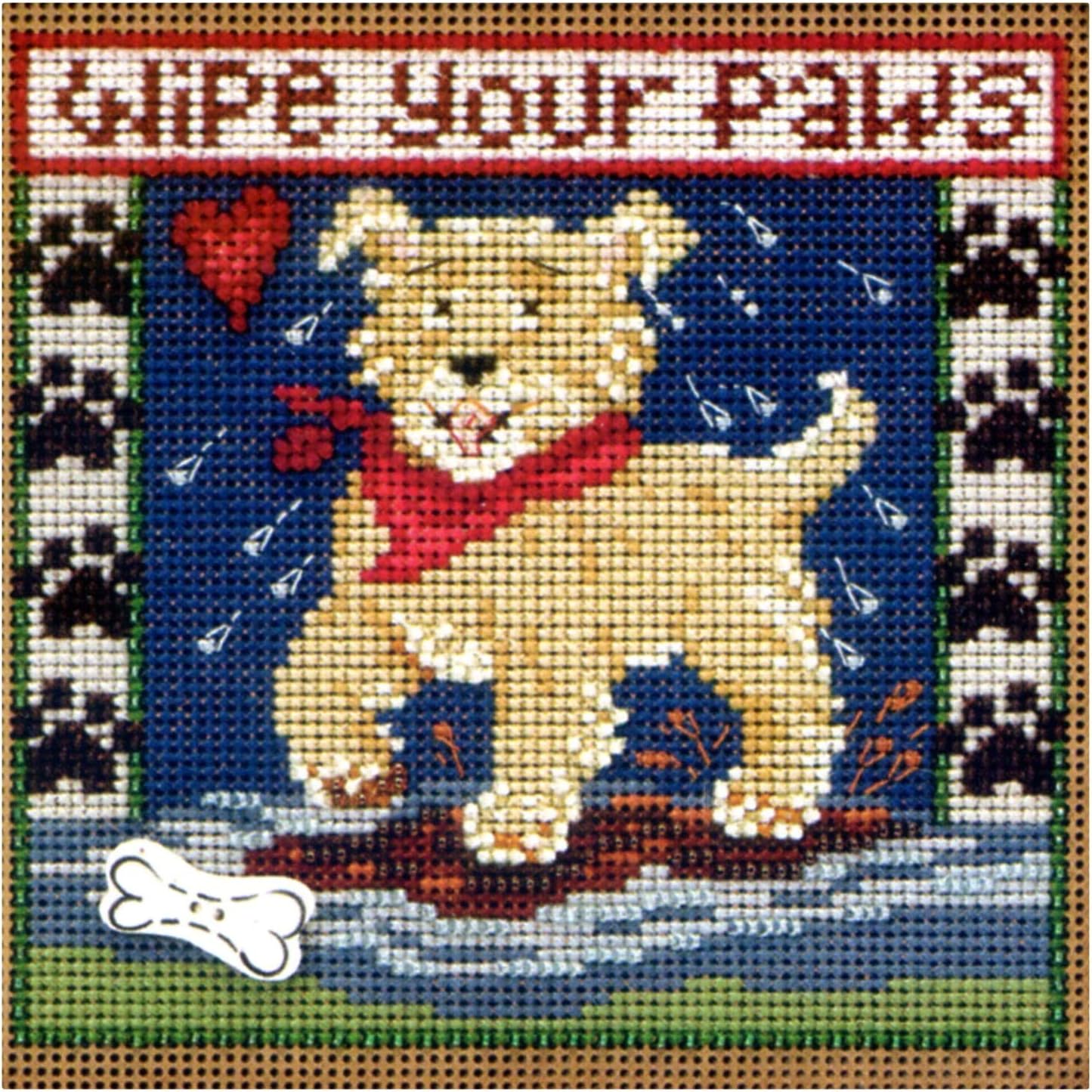Puppy Paws - Beaded Cross Stitch Kit MH143101 - Buttons & Beads 2013 Spring