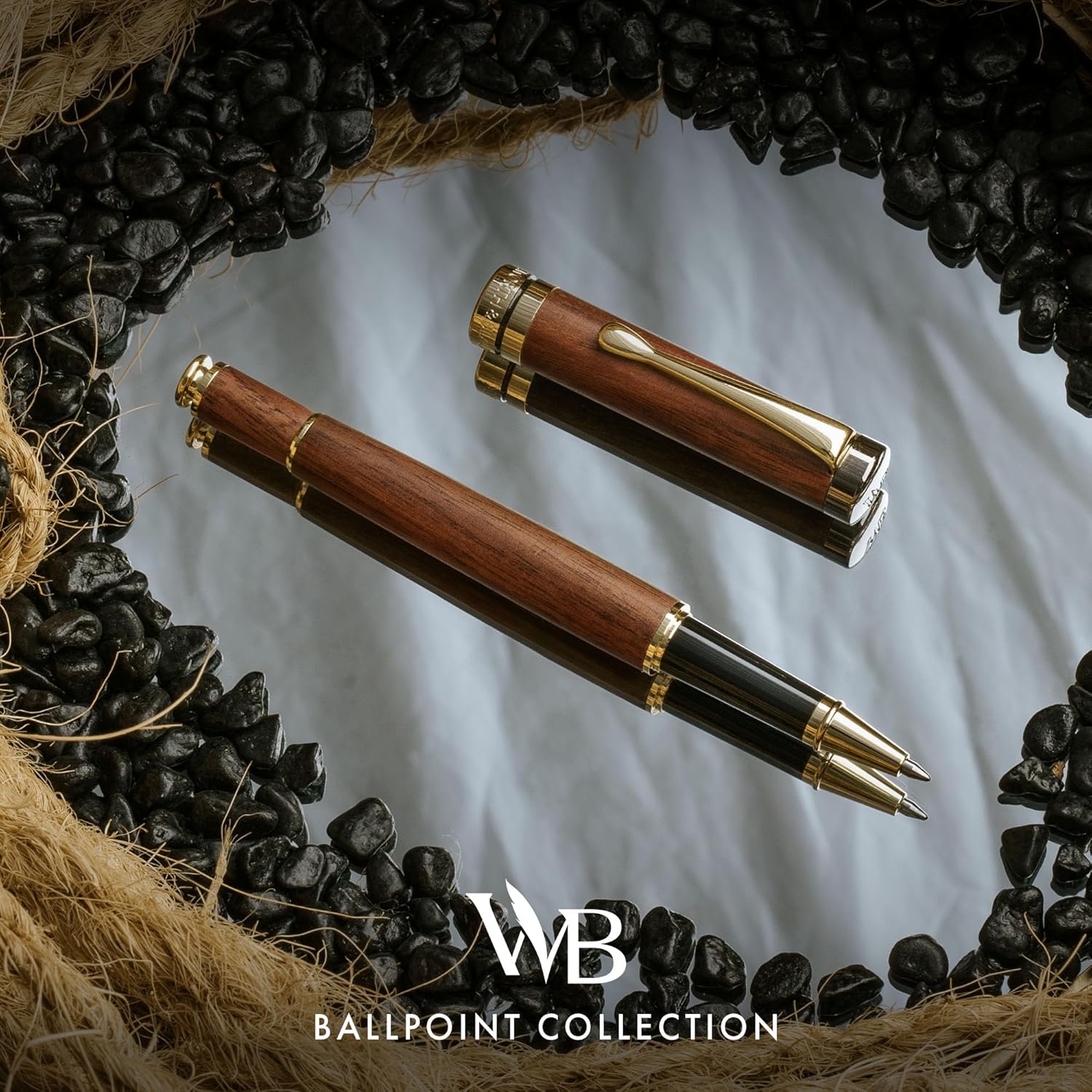 Wordsworth and Black Rollerball Pen-Stunning Luxury Pen Bamboo Brownwood Gold Finish, Refillable, Best Roller Ball Gift Set Pen for Men & Women, Ink Refill, Point Office Pens for Writing - Image 5