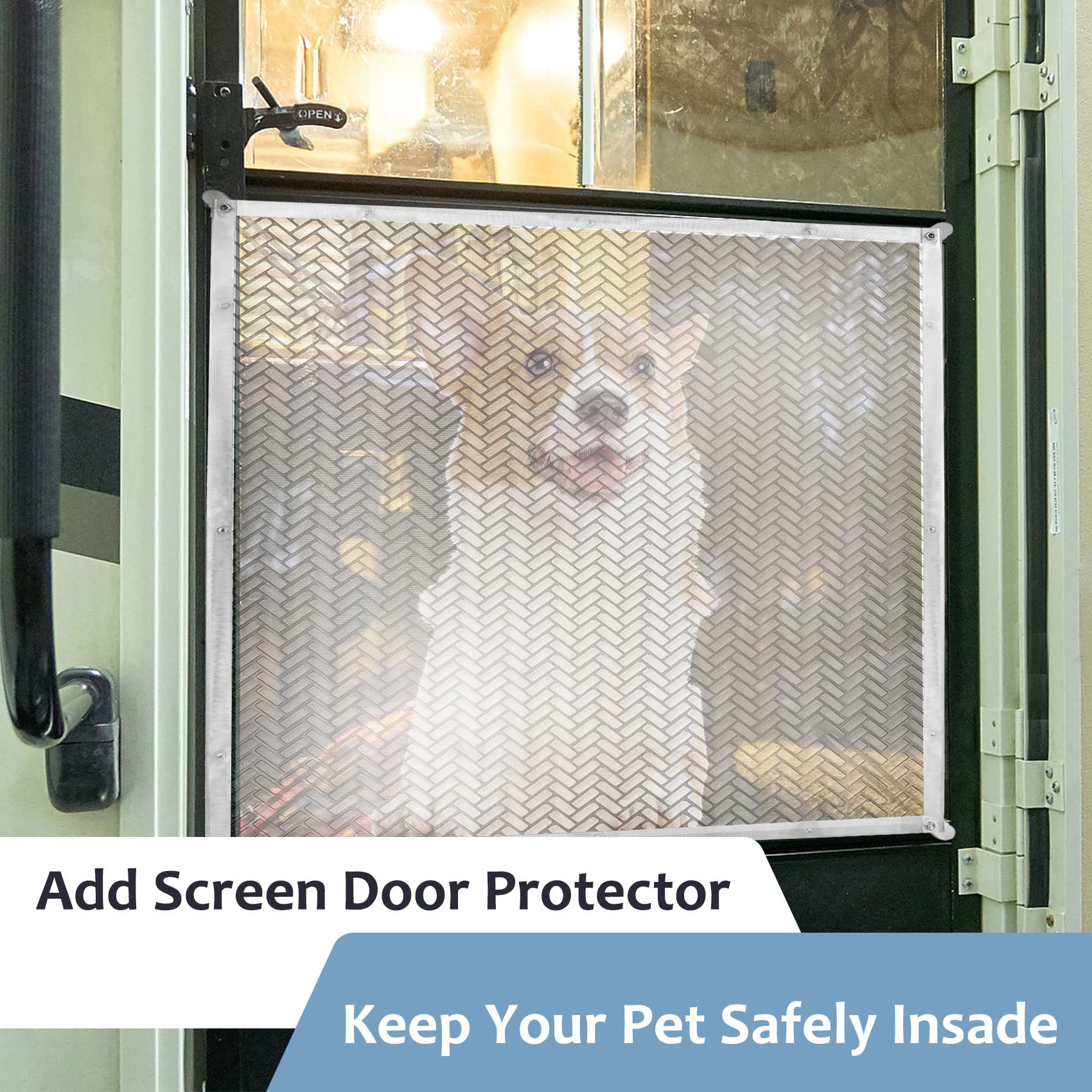 Lonsge Aluminum RV Screen Door Protector, Dependable Adjustable RV Screen Door Grille Guard, Screen Door Defender Adjusts from 20" to 29", No Corrosion