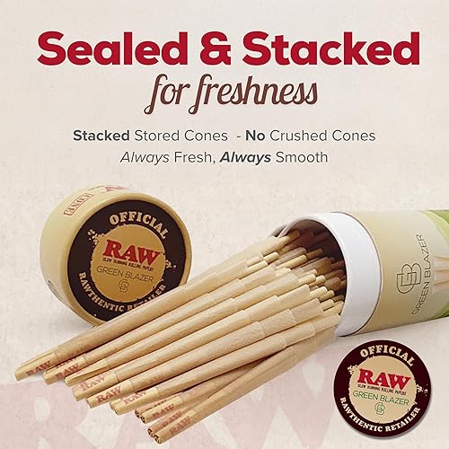 Miniatura 4 de RAW Conos preenrollados Paseador de perros de tamaño individual 7030 (2.756 in) Paquete de 100 Mini RAW Conos con puntas para fumar Papel de