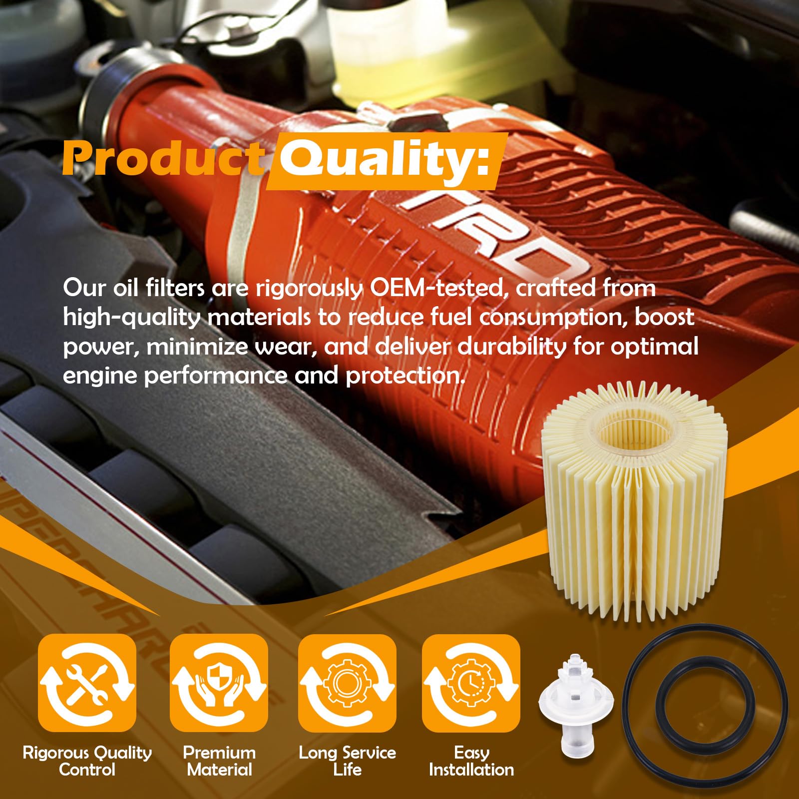 Amazon.com: 04152-YZZA1 Oil Filter Kit Compatible with Toyota