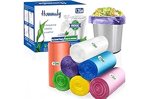 350 Pack 1.2 Gallon Small Trash Bags Multicolor Garbage Bags