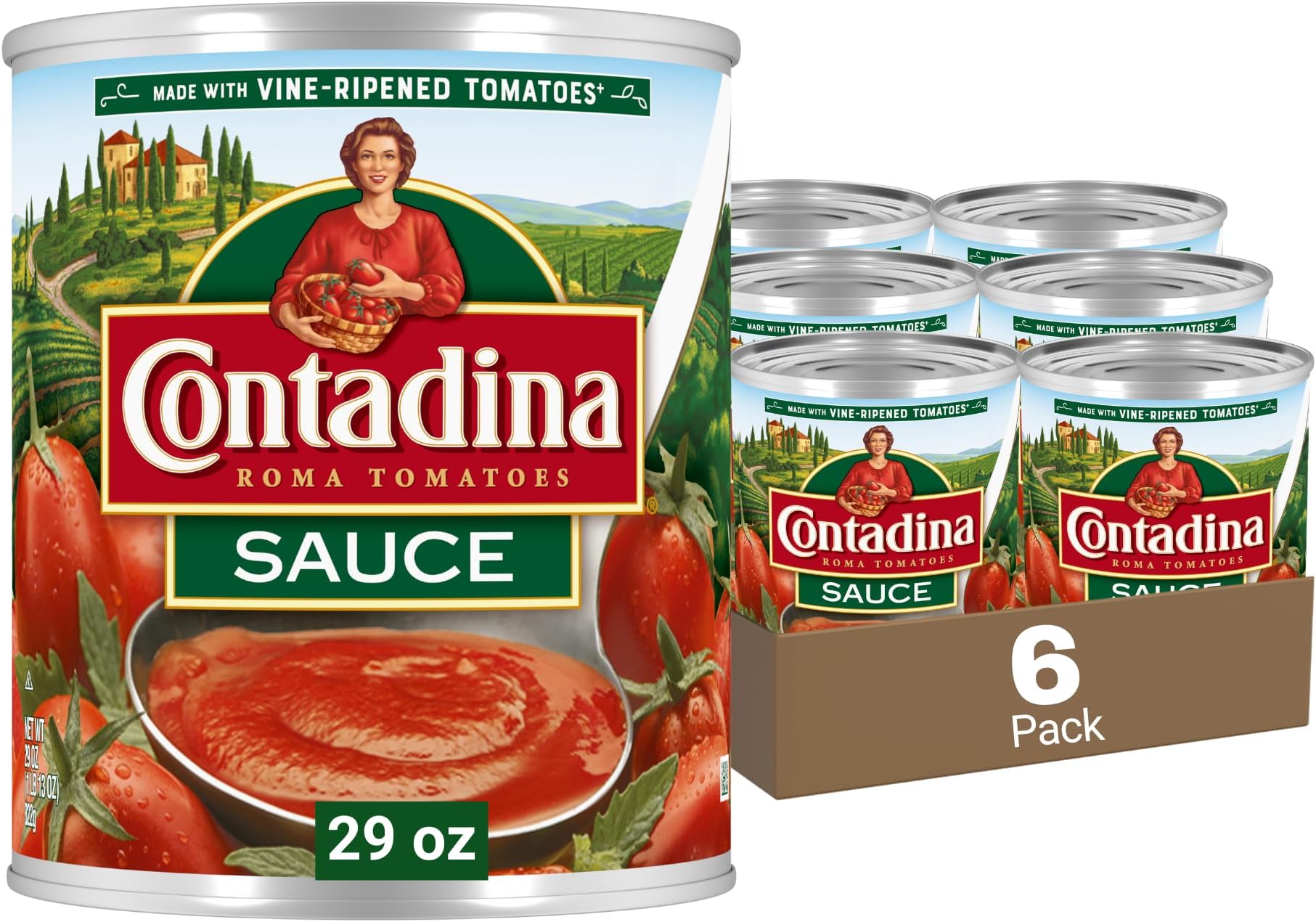 Tomato Sauce, 29 oz (Pack of 6 Cans)