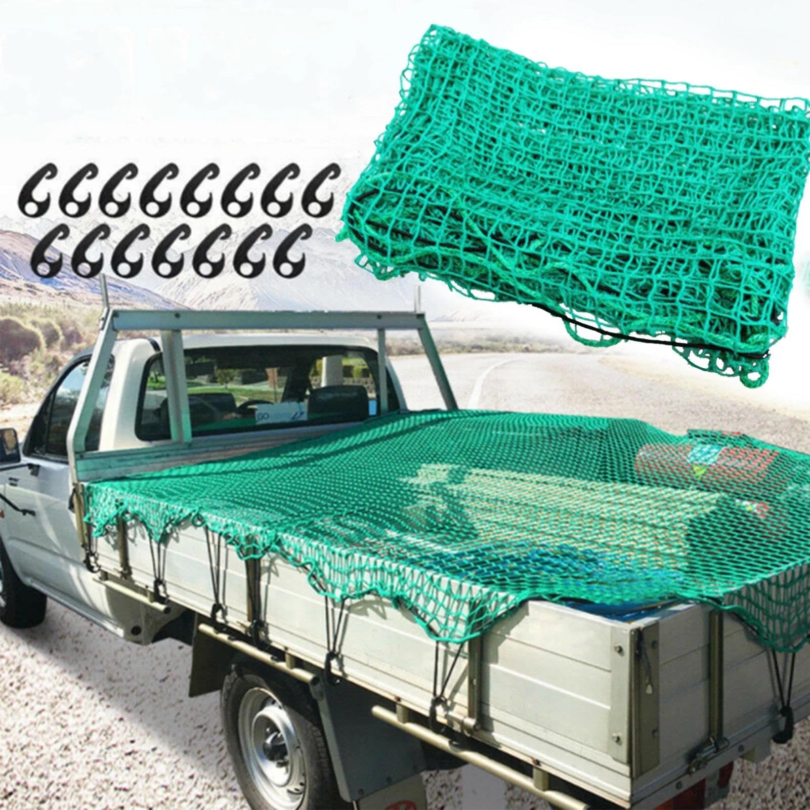 Filet Rangement Voiture Filet De Sécurité en Polypropylène Benne Camion Protection Tendeur Remorque Couverture Extensible Bagages Robustes Antichute Filet de Rangement(200cmx300cm)
