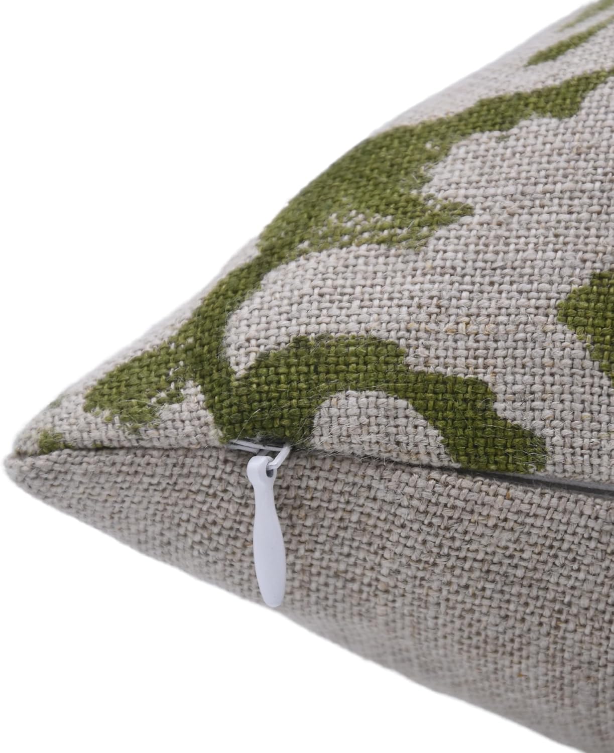 Pillow Covers Handmade Block Print 16X16 Thick Linen Throw Vintage Pillowcase Cushion Cover for Sofa, Couch, Bed, Fall, Boho Home Decor, Garden, Outdoor, Farmhouse, Sulit, Green