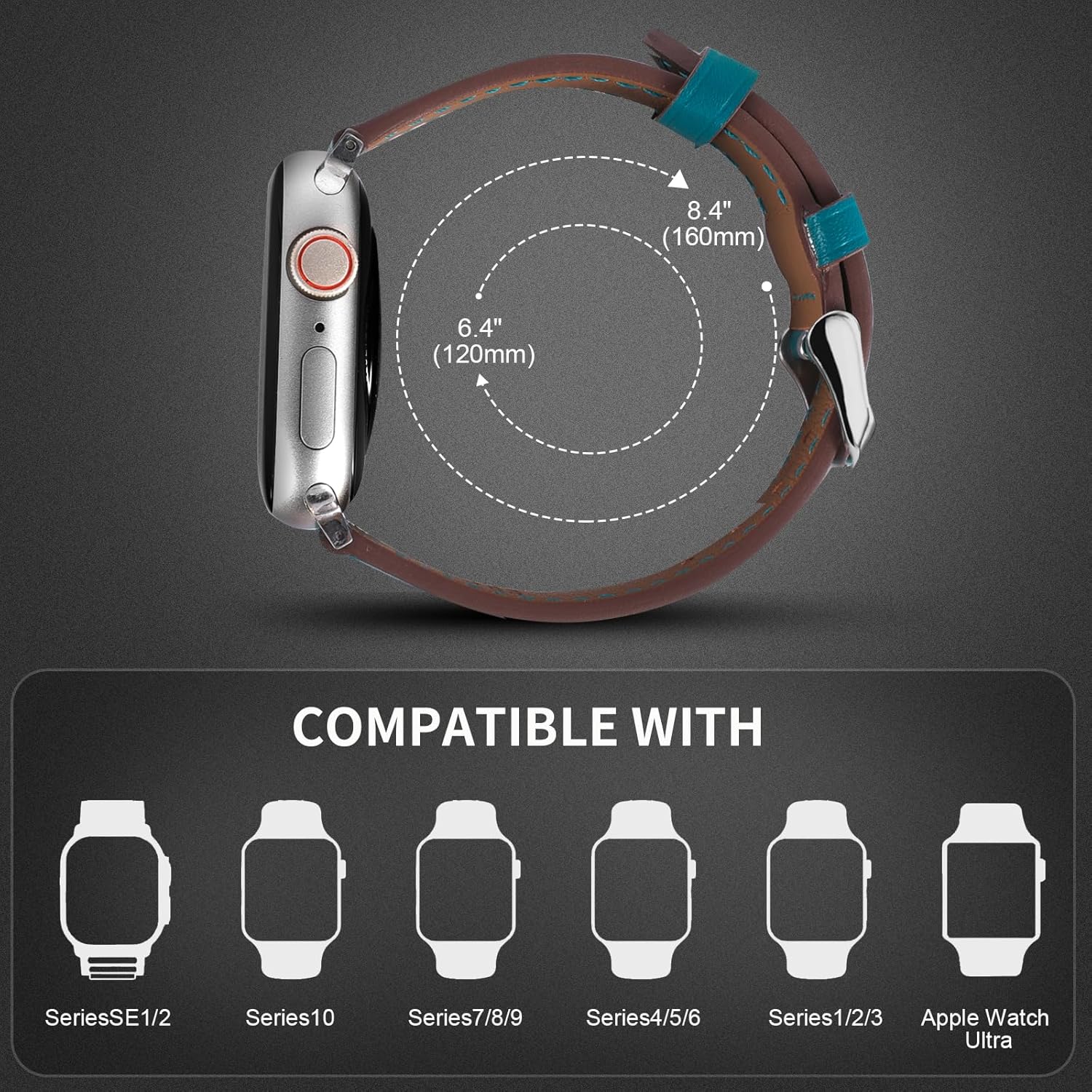 Premium Italy Leather Bands Compatible with Apple Watch Band 40mm 38mm 41mm 42mm 44mm 45mm 46mm 49mm, Soft Leather Watch Replacement Band for Watch Series Ultra SE 10 9 8 7 6 5 4 3 2 1 for Women Men - Image 4