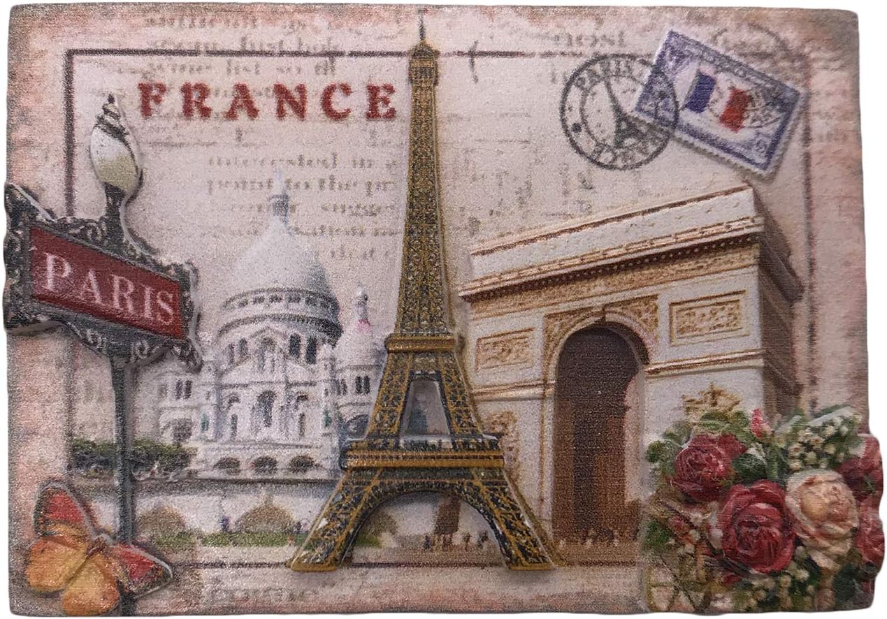 3D Paris France Refrigerator Magnet Tourist Souvenirs Resin Magnetic Stickers Fridge Magnet Home & Kitchen Decoration from China