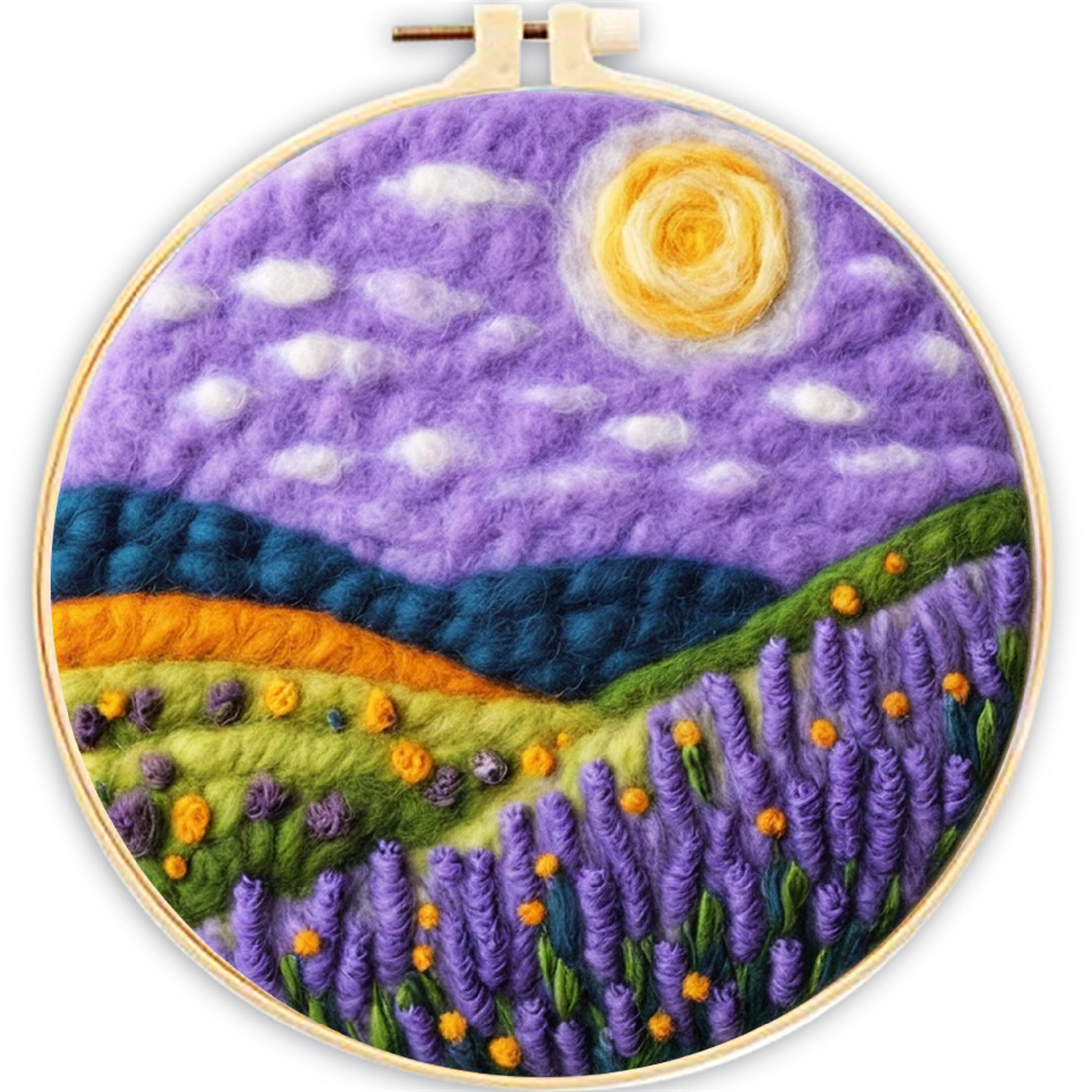 SARBUTER Needle Felting Kits, DIY Wool Felt Starer Needle Felting Embroidery Kits for Beginners ，Suitable for Giftware Home Decoration (Lavender Plant)