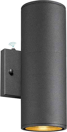 Ken Ricky Lámpara de pared para exteriores sensor del atardecer al amanecer aplique de pared hacia arriba y hacia abajo con sensor de fotocélula Ken Ricky Lámpara de pared para exteriores sensor del atardecer al amanecer aplique de pared hacia arriba y hacia abajo con sensor de fotocélula