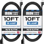 Iron Forge Cable Cord d'extension extérieur étanche 8 ft - 16/3 SJTW, 13 Amplificateur lourd 3 Cord de rallonge pour maison ou jardin