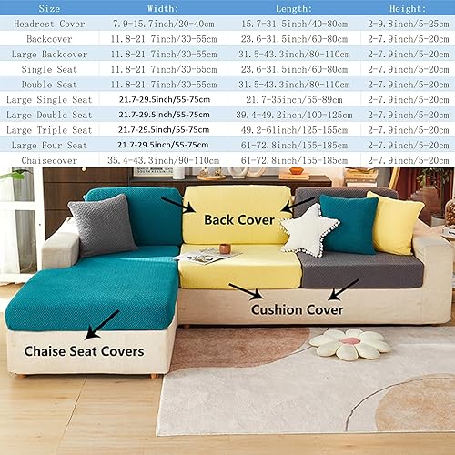 Miniatura 6 de Jonuiony Funda universal para sofá, funda de sofá resistente al desgaste 2024, fundas de sofá modular en forma de L, funda de diván separado para