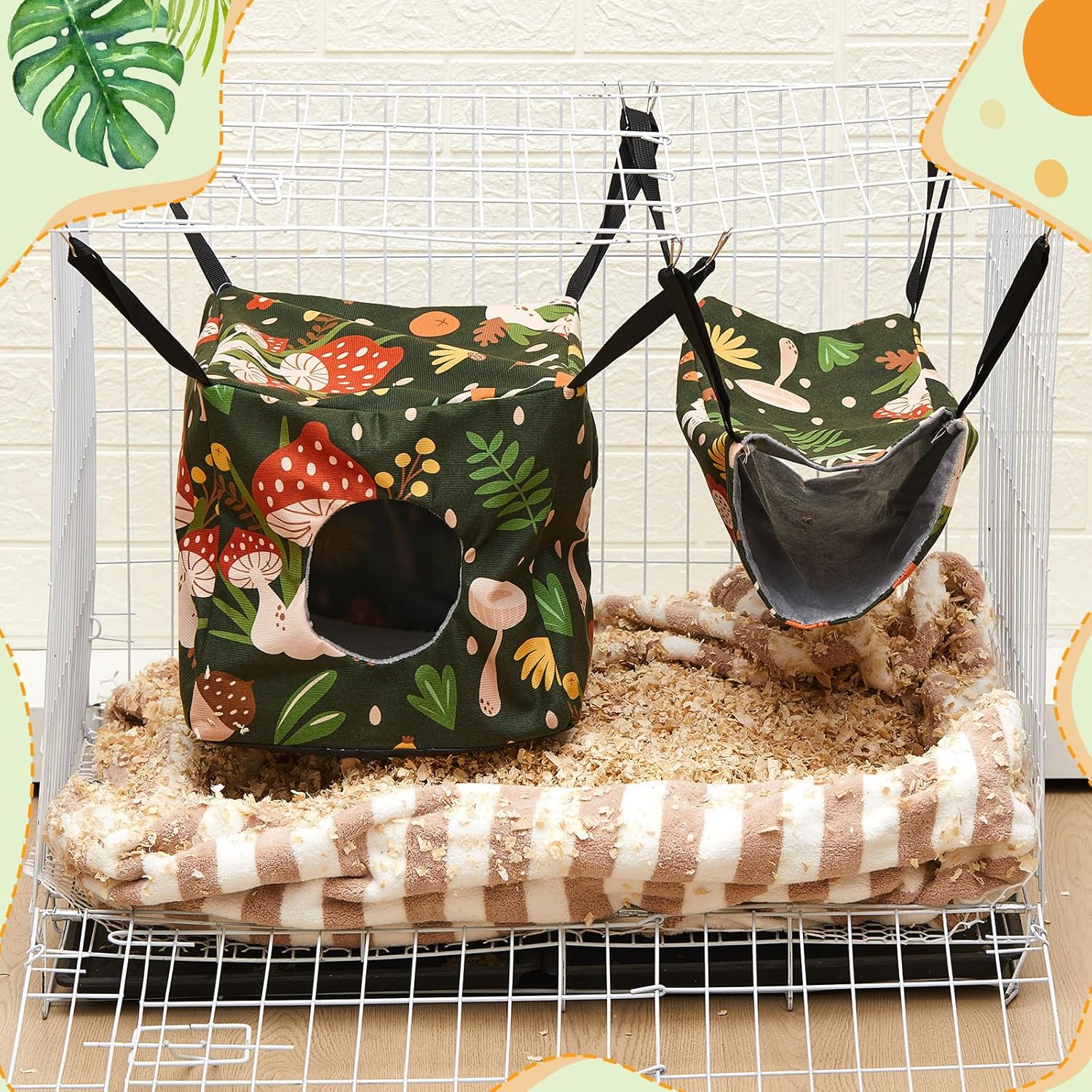 6 Pack Ferret Rat Hammock Set Guinea Pig Hideout Bed, Pet Hanging Tunnel Glider Toy Washable Large Hammock Toy Hideout Cage Accessories for Animals Squirrel, Bunny Chinchillas Hamster 1 81eFsumN4LL. AC SL1500