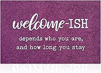 Vista 18 de JJUUYOU Tapetes de bienvenida para puerta delantera/interiores, felpudos exteriores de bajo perfil, parte trasera de goma antideslizante para piso