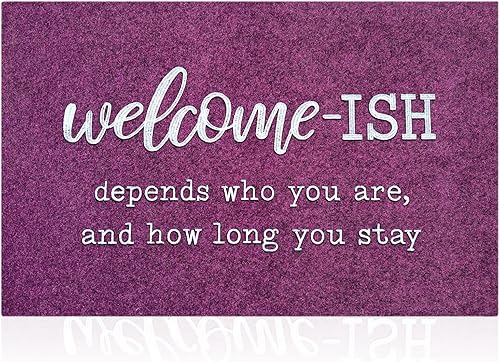 JJUUYOU Tapetes Grandes de Bienvenida Tapete para Puerta Principal Divertidos Tapetes Welcome-ish Tapetes para Puertas Interiores Exteriores Tapetes