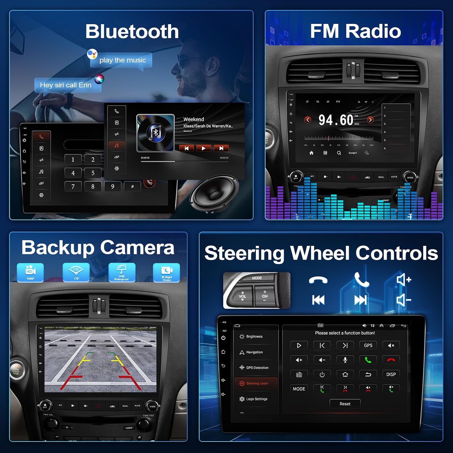 Leadfan Car Radio for Lexus IS250 IS300 IS350 2006-2012 Stereo Replacement Compatible with Apple Carplay Android Auto, 10.1'' IPS TouchScreen Built-in Bluetooth GPS Navigation WiFi SWC Back Camera MIC
