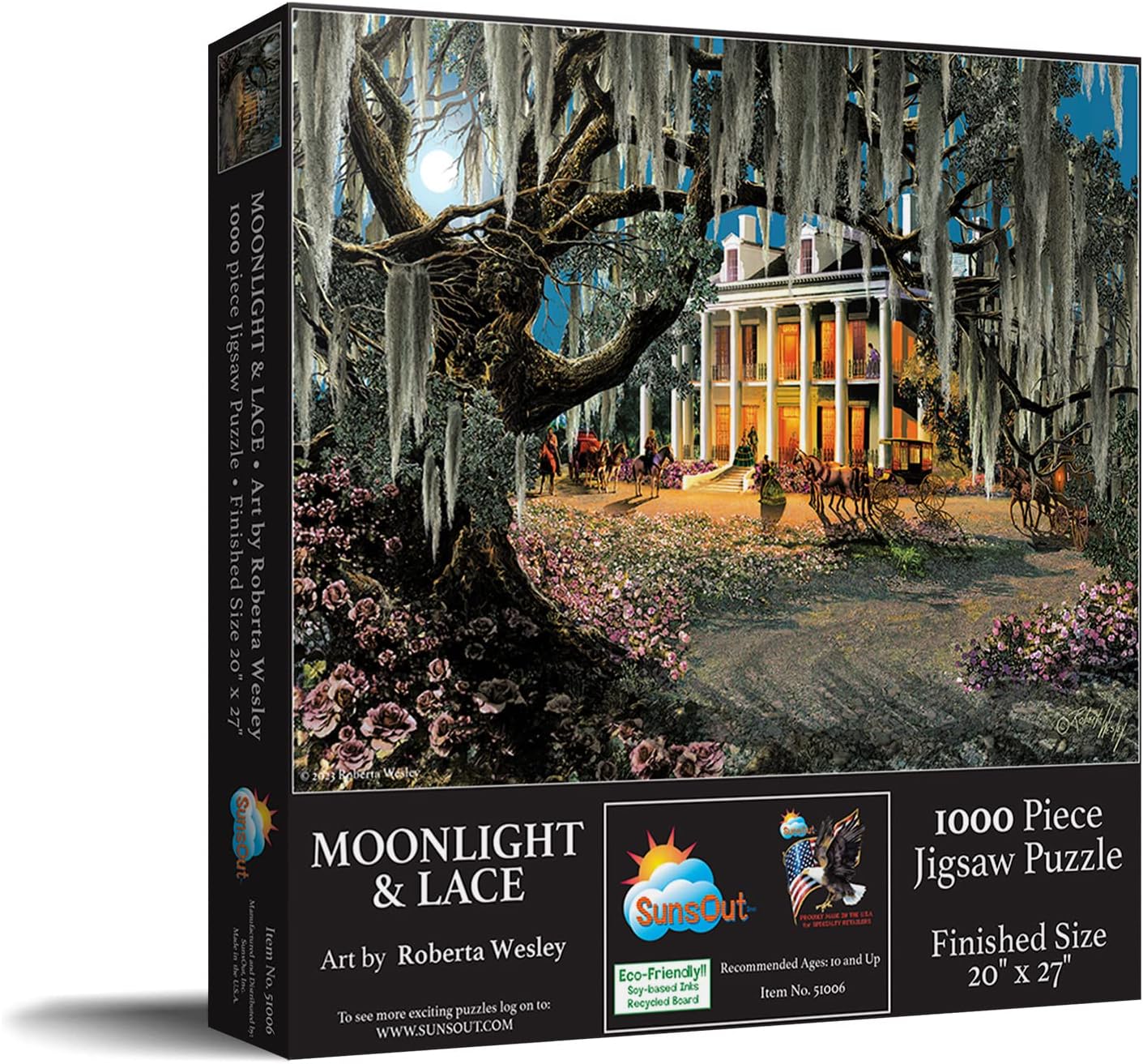 SUNSOUT INC - Moonlight & Lace - 1000 pc Jigsaw Puzzle by Artist: Roberta Wesley - Finished Size 23" x 28" - MPN# 51006