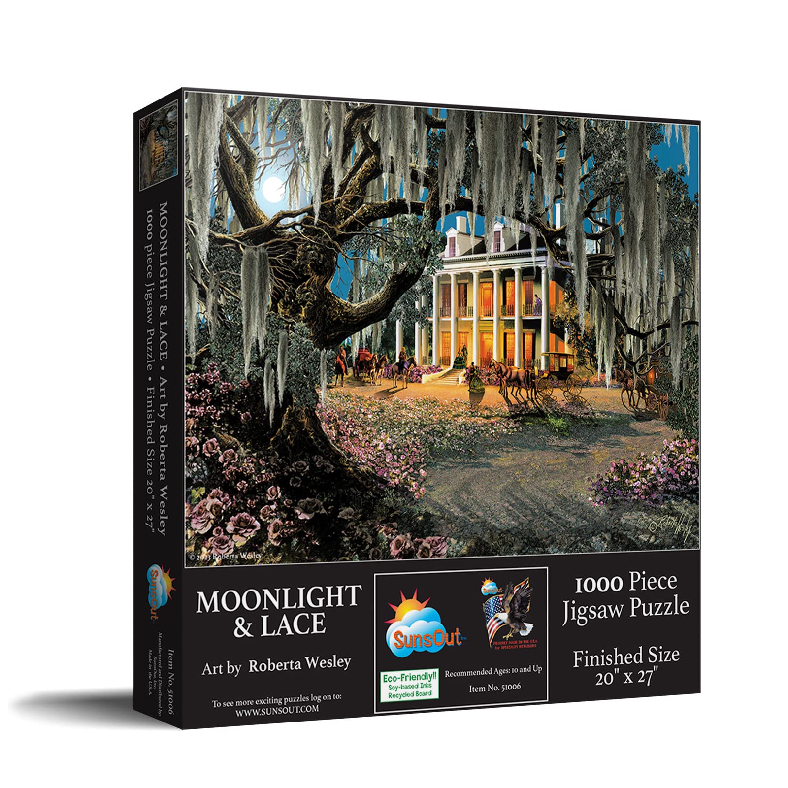 Amazon.com: SUNSOUT INC - Moonlight & Lace - 1000 pc Jigsaw