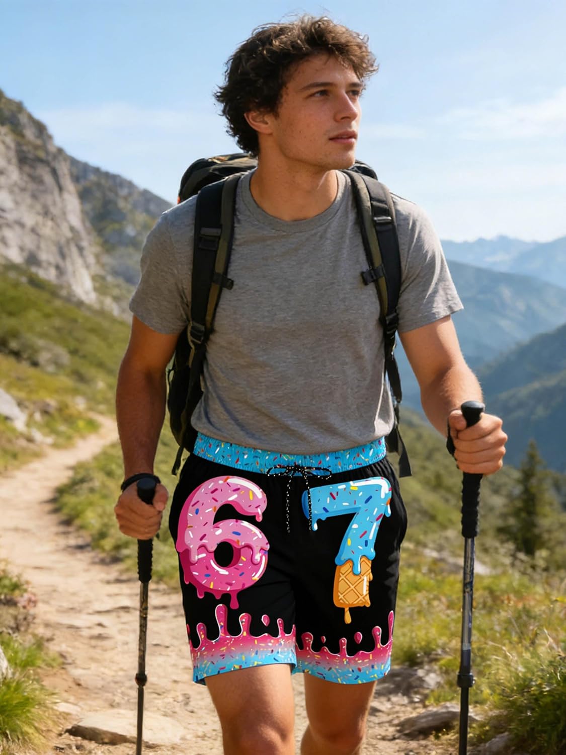 Cozople Men's 5.5" Inseam Swim Trunks Detachable Built-in Compression Liner Quick-Dry Anti-Chafing Design for Water Sports