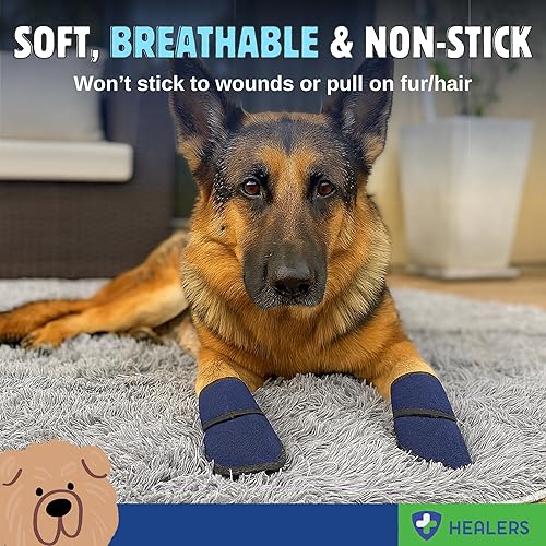 Miniatura 5 de HEALERS PetCare - Vendajes de gasa para botines de perro Protege las patas de los perros, XS, gasa para botas