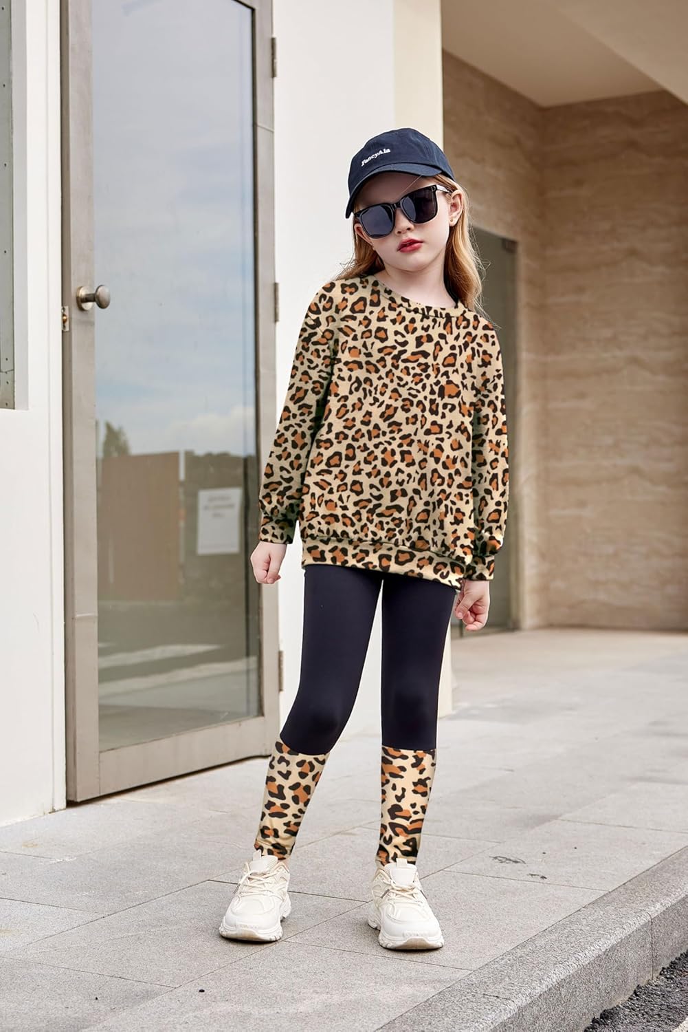 Arshiner Toddler Girls Clothes 2Pcs Graphic Pullover Sweatshirts Patchwork Leggings Pants Fall Winter Outfit Tracksuits 1-6 - Image 7