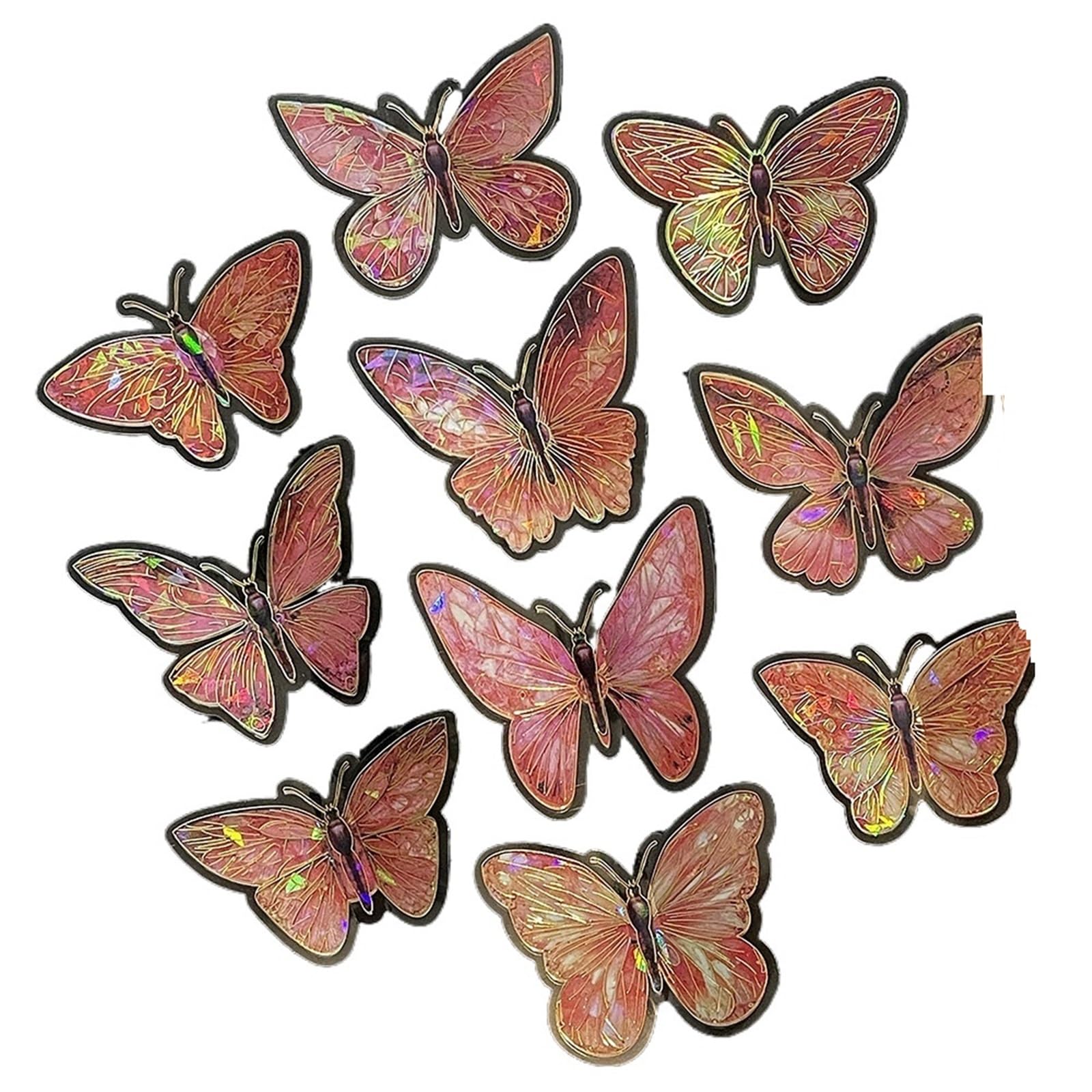 10Pcs Butterfly Wall Three-Dimensional Exquisite Stickers Hand Account DIY Decorative Hollow(Color 7)