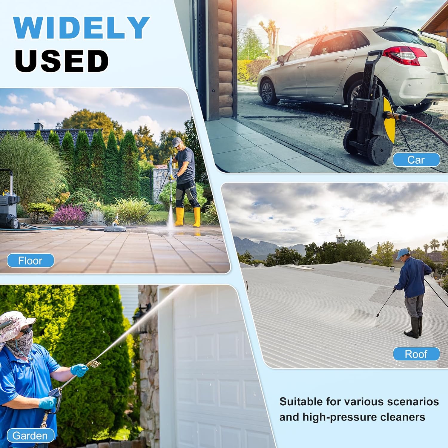 M METERXITY Pressure Washer Adapter Set, M22 to 3/8" Quick-Connect 3/4" to Quick Release for Pressure Washer Pump/Hose/Gun, Brass Connect Disconnect Fitting Kit, Set of 8 Pack