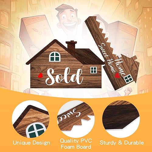 Miniatura 3 de Sintuff 2 carteles vendidos, accesorios de fotos de redes sociales de doble cara, en forma de casa y en forma de llave para el hogar, regalo de