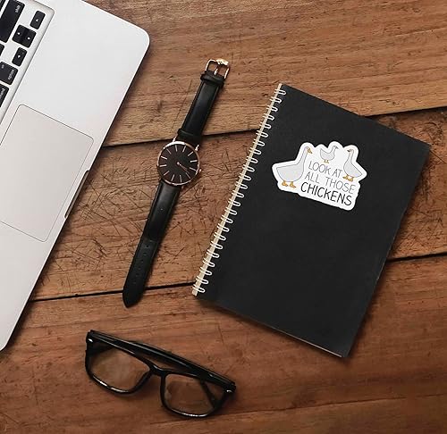 Miniatura 2 de Calcomanía de vid con texto en inglés Look At All Those Chickens, citas divertidas de vid, calcomanía de meme de Internet para Hydroflask,