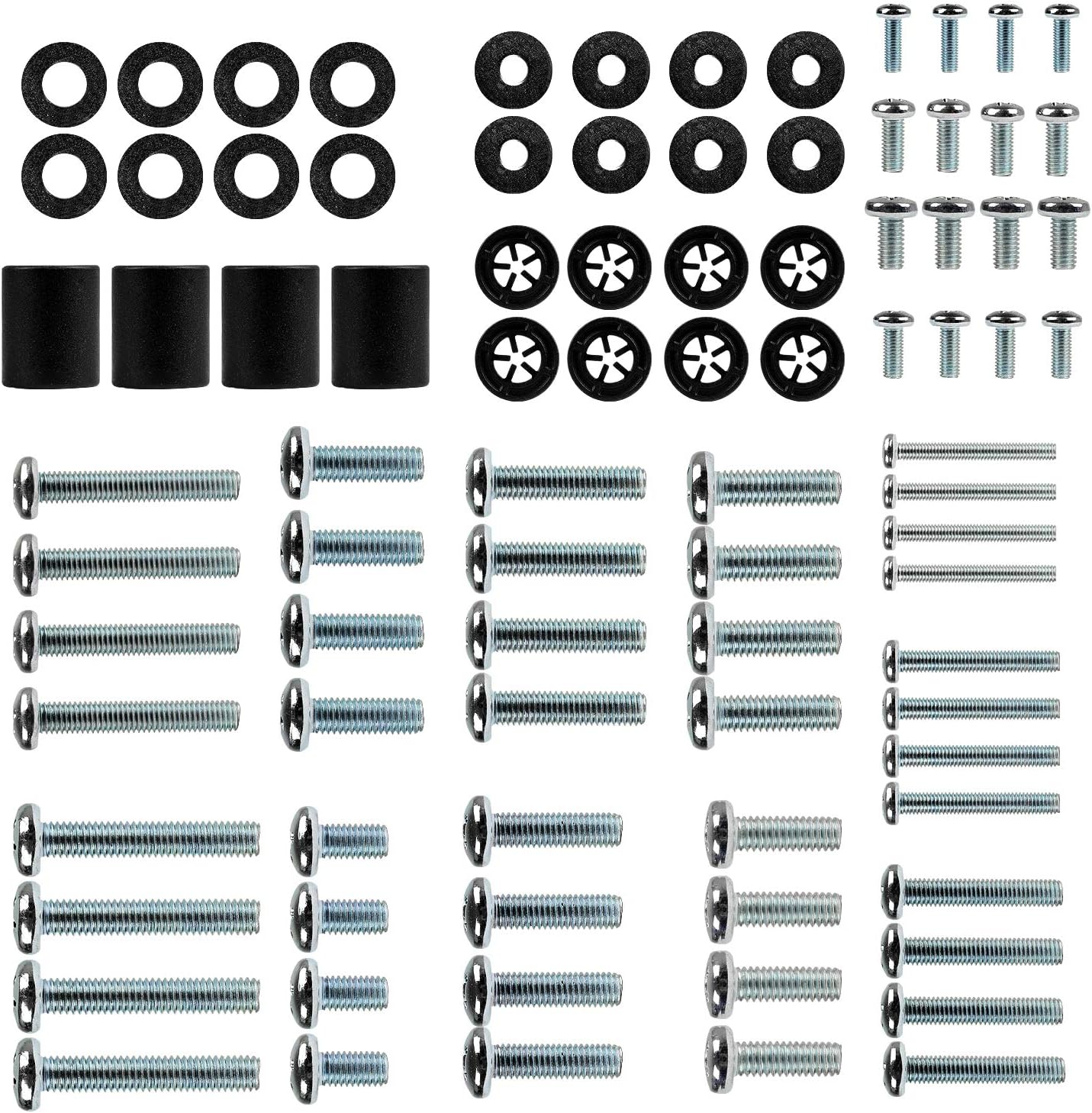 Universal TV Mounting Hardware kit 88pcs Fits All TVs up to 86 inches with M4, M5, M6 and M8 TV Screws,Spacers and Washers
