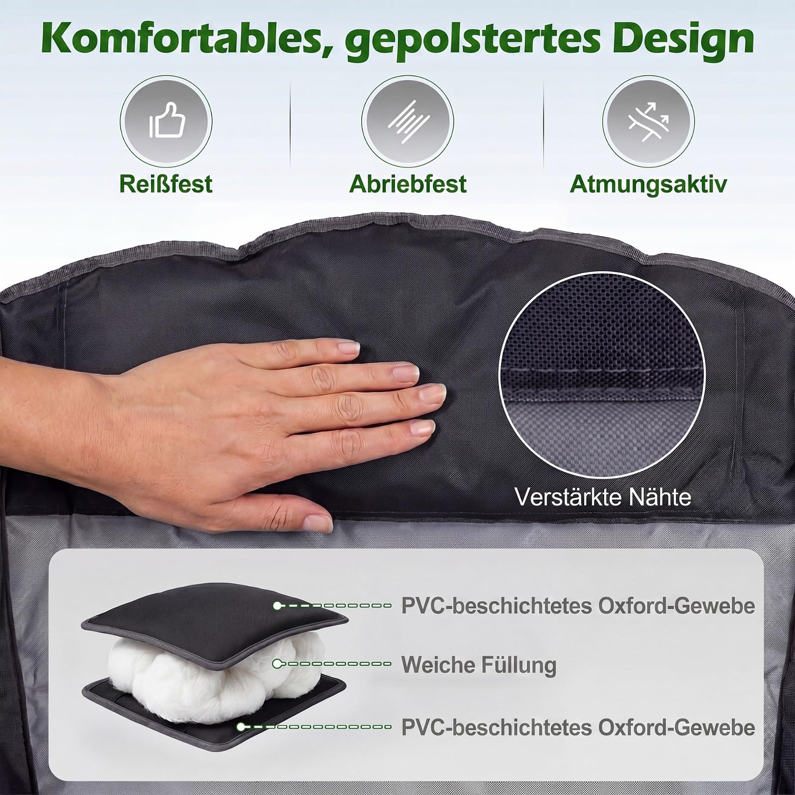 COSTWAY Campingstuhl Faltbar XXL 225KG Belastbar, Klappstuhl Gepolstert, Übergroßer Angelstuhl mit Getränkehalter & Netztaschen, Faltstuhl für Camping, Picknick, Garten, Strand (Schwarz + Grau)