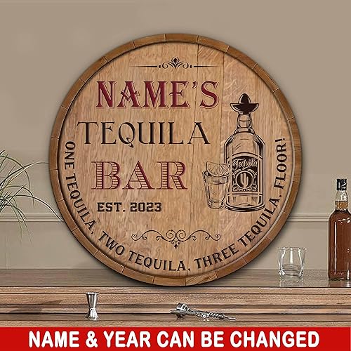 Miniatura 65 de Placa de pared de madera de bar de tequila mexicano personalizado, letrero de bar de México, letrero rústico para pub para el hogar, decoración de 01