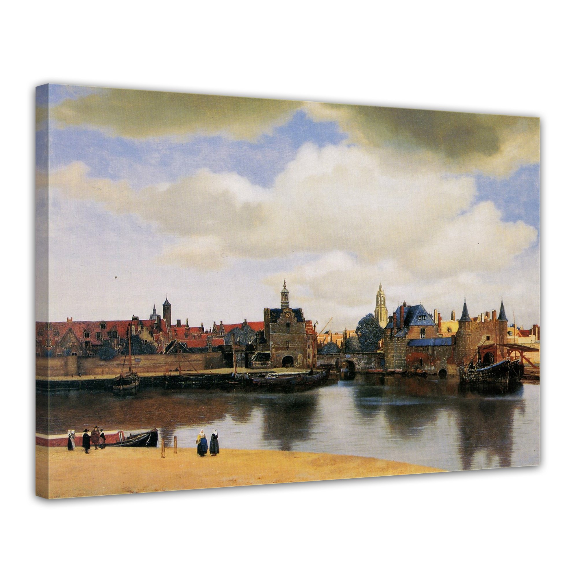 Bilderdepot24 Art Print - vieux maîtres - Jan Vermeer - Vue de Delft - 70x50 cm - Images sur toile - toile déco imprimée - tableau toile - photo sur toile