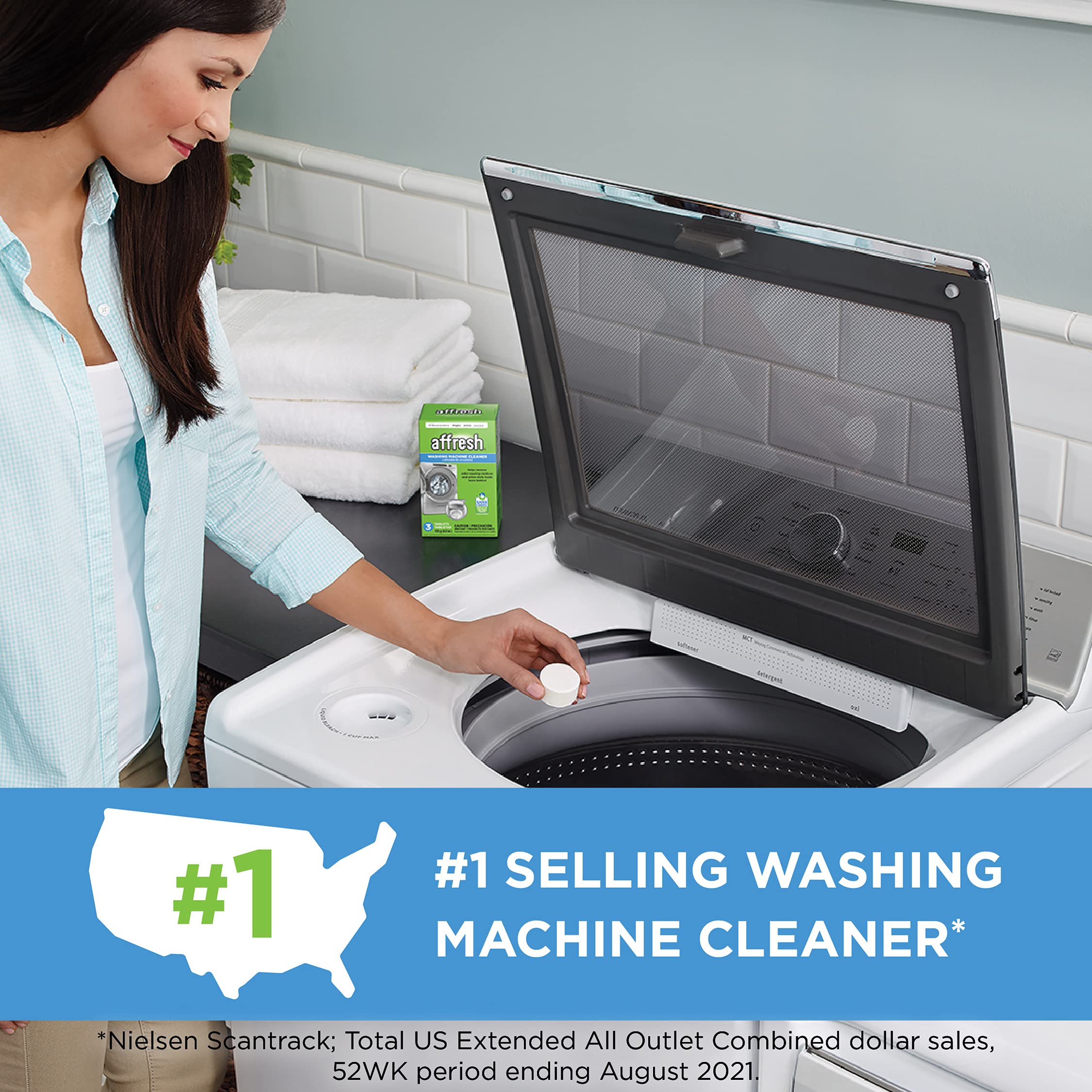 Affresh Washing Machine Cleaner, Cleans Front Load and Top Load Washers, Including HE, 6 Tablets