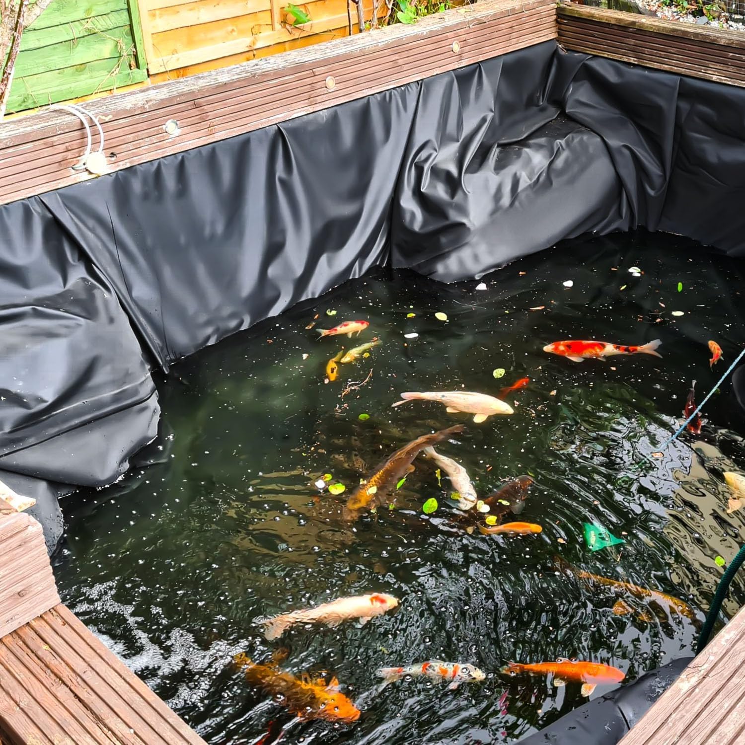 Telo per Laghetto da Giardino Sottostrato per Laghetto Nero Pieghevole,Telo per Laghetto Piscine per Pesci Membrana Pellicola Impermeabile,0.5mm,18x3m