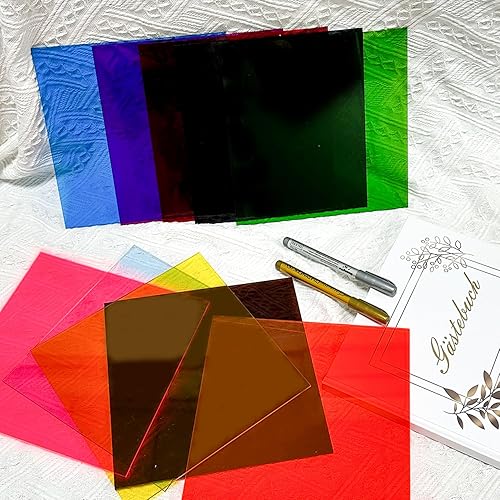 Miniatura 22 de Gute 6Pcs Cast Acrylic Sheet,Acrylic Sheet Opaque Plastic Sheet 8 x 8 Inch (.118" Thick) for Signs, DIY Display Projects, Craft and Easy to Black