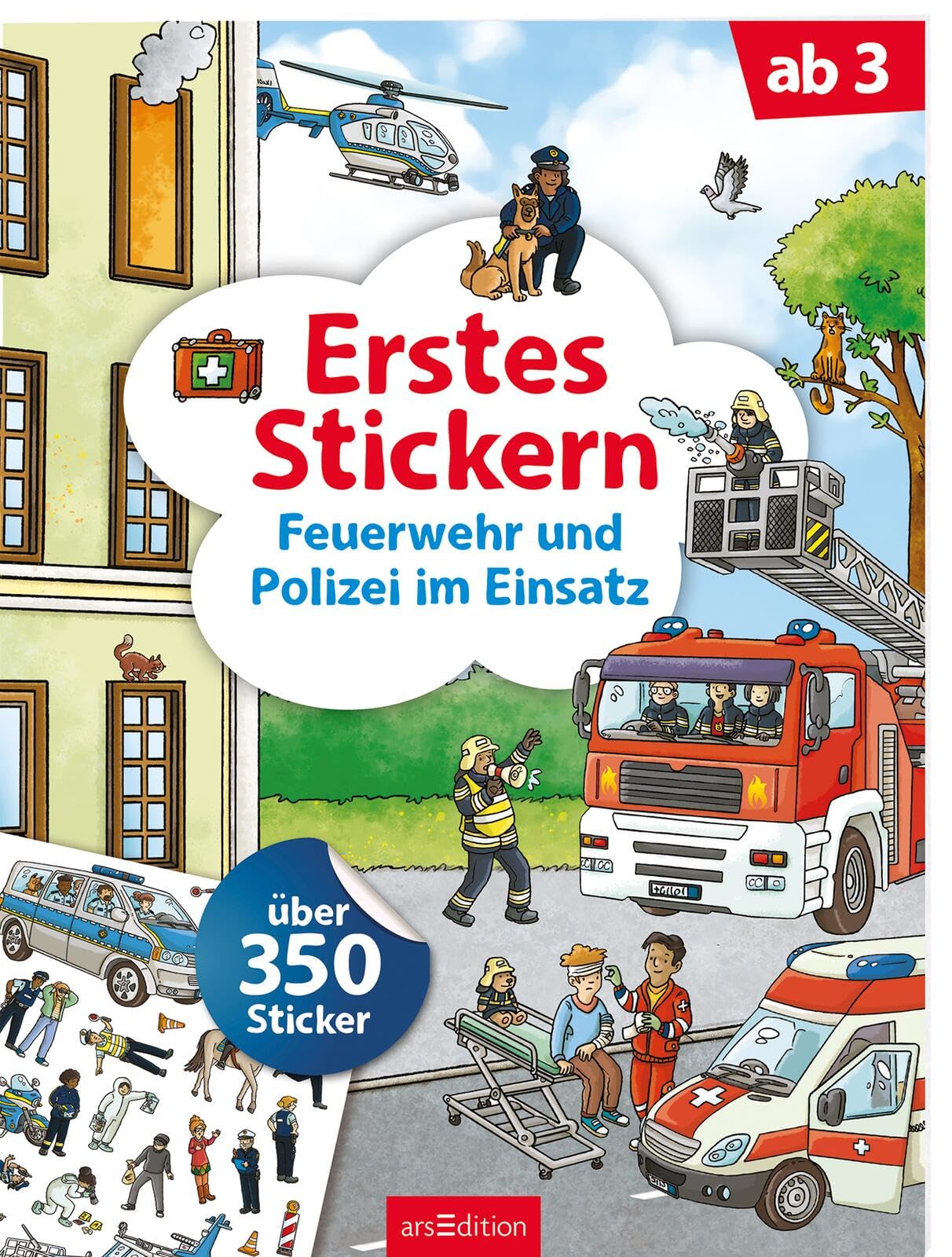 Erstes Stickern - Feuerwehr und Polizei im Einsatz: Über 350 Sticker