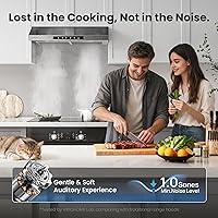 Vista 5 de VIKIO HOME 30 Inch Under Cabinet Range Hood, 900CFM Fast Venting Ducted, Kitchen Hood With 3 Speed Gesture Sensing & Touch Control, Stainless Steel