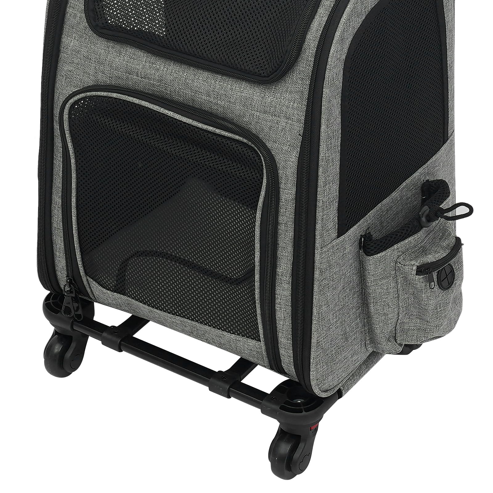 Mochila para perros con trolley, 2 en 1, ampliable, caja de transporte para perros con ruedas, mochila grande para gatos de hasta 15 kg, portátil y transpirable, caja de transporte para perros y gatos
