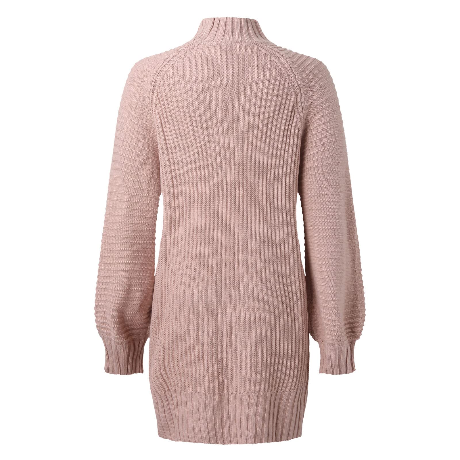 Générique Robe Pull Décontractée à Manches Longues Col Roulé Couleur Unie pour Femmes Automne Hiver