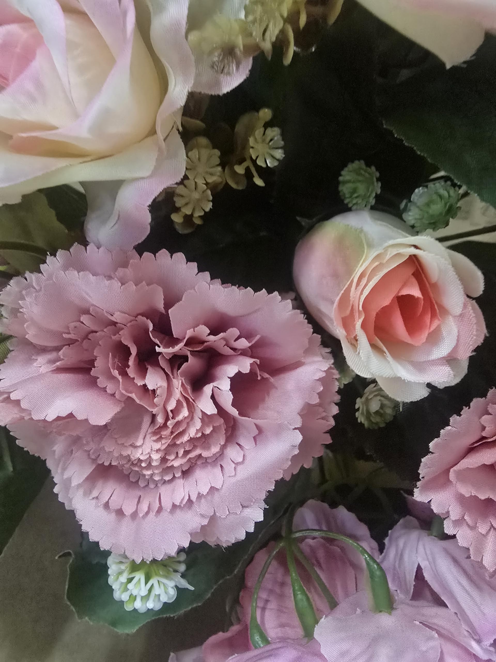 DRW Centre De Fleurs Artificielles Rouge Et Blanc Pour