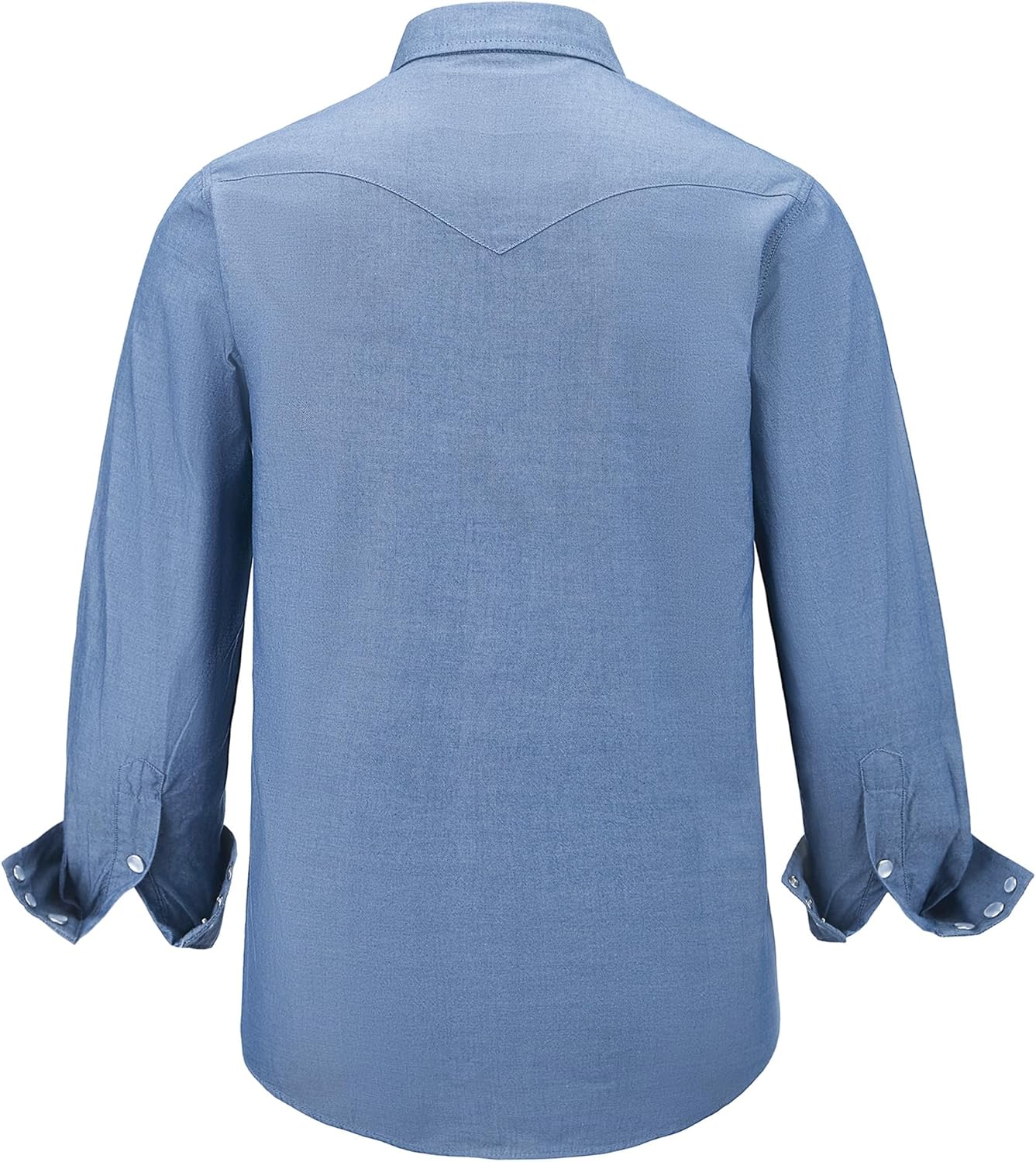 COEVALS CLUB Mens Denim Western Cowboy Work Pearl Snap Button up Long Sleeve Regular Fit Shirts