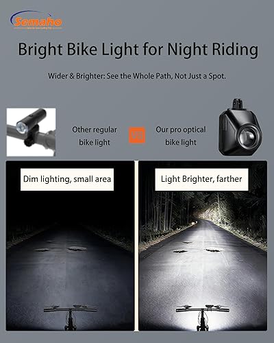 Miniatura 5 de Luces de bicicleta de 1600 lúmenes para montar por la noche, luz de bicicleta recargable de 4000 mAh con control remoto, IP66 impermeable súper