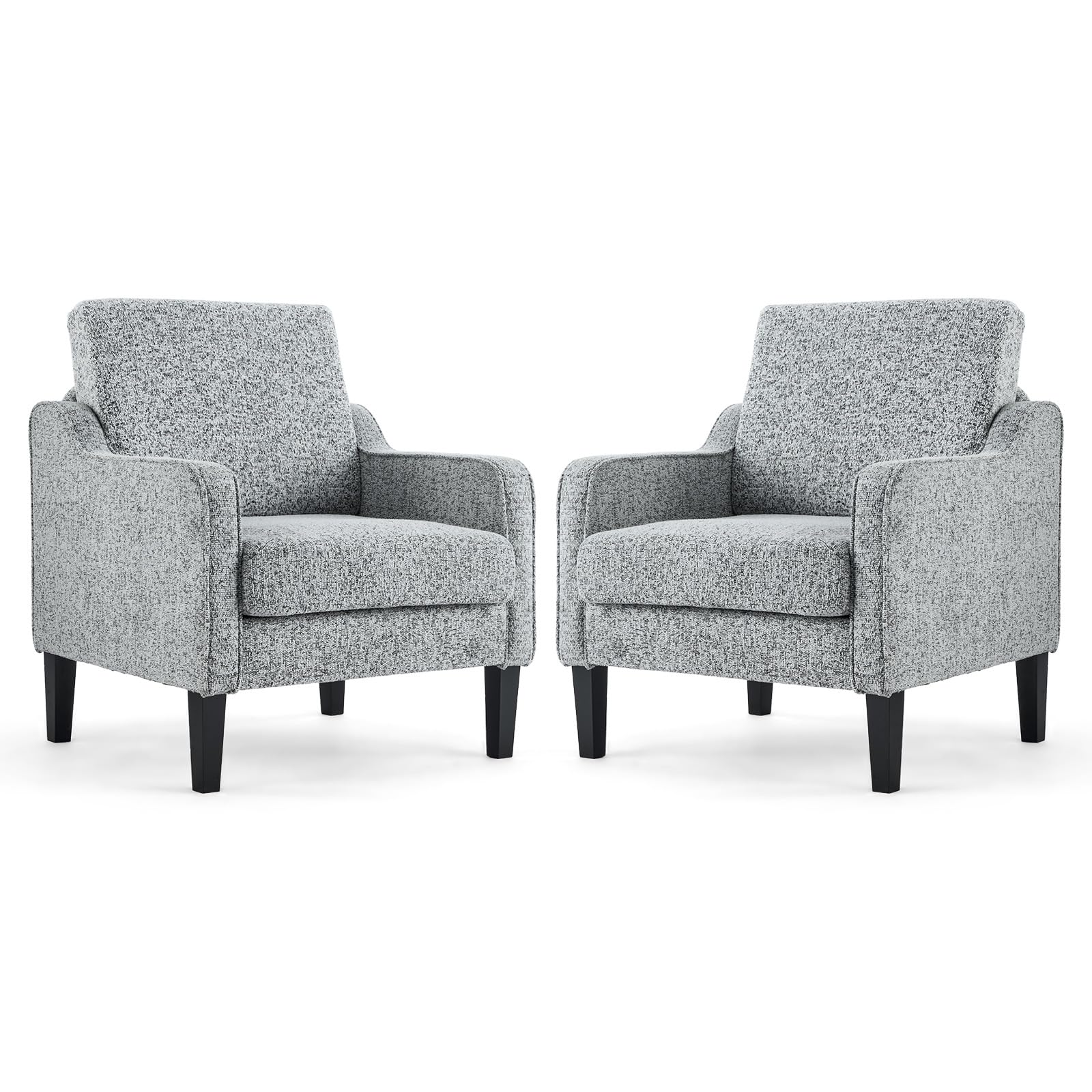 VINGLI Accent Chairs Set of 2, Chenille Upholstered Armchair Living Room
